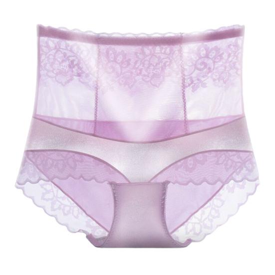Women Lace Embroidery Flowers Panties Sexy High Waist Butt Lifter Briefs