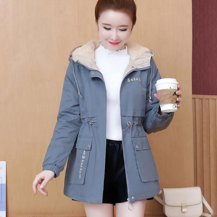 Winter Locker Kapuzen Dick Gefütterte Parkas Warmer Lässiger Trenchcoat Koreanischer Mittellanger Mantel Windjacke Schneejacken Oberbekleidung