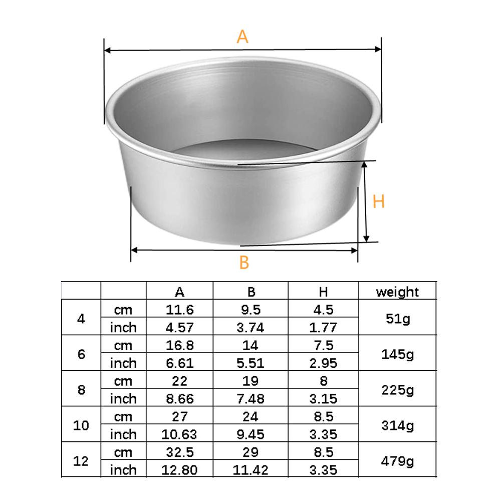 4/6/8/10/12inch Fixed Base Round Cake Pan Aluminum DIY Cakes Pastry Mould Cheesecake Mould Nonstick Cake Tin Kitchen Tools