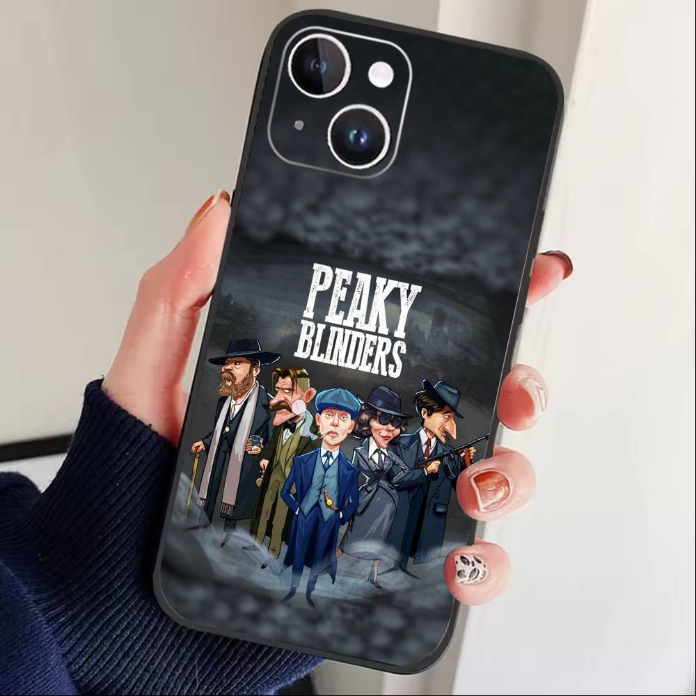 T-Peaky Blinders Coole Telefoonhoesje Voor iPhone 17 16 15 14 13 12 Max Plus Siliconen Zwarte Cover