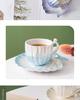 Set Tazza e Sottotazza in Ceramica con Conchiglie: Tazza leggera in madreperla per la casa – Elegante regalo souvenir di lusso