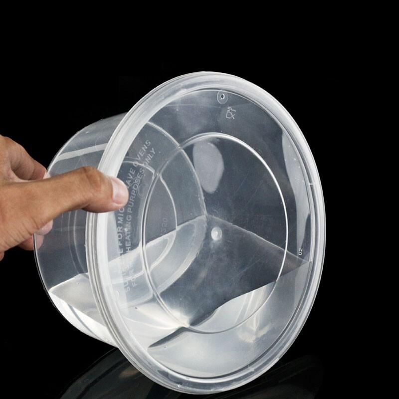 Disposable Round Plastic Takeaway Meal Boxes with Lids