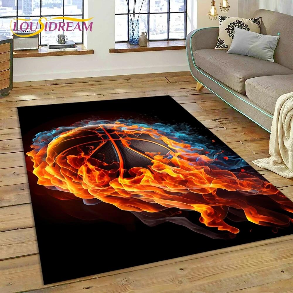 Lastest Basketball Court Frame Cartoon Rug Carpet for Living Room Bedroom Home Decor,Non-slip Decoration for Sofa Doormat Gifts