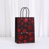 12/30pcs Christmas Black Red Foil Paper Tote Bags Reusable Gift Favor Bags for Holiday Packaging Candy Cookies Retail Party