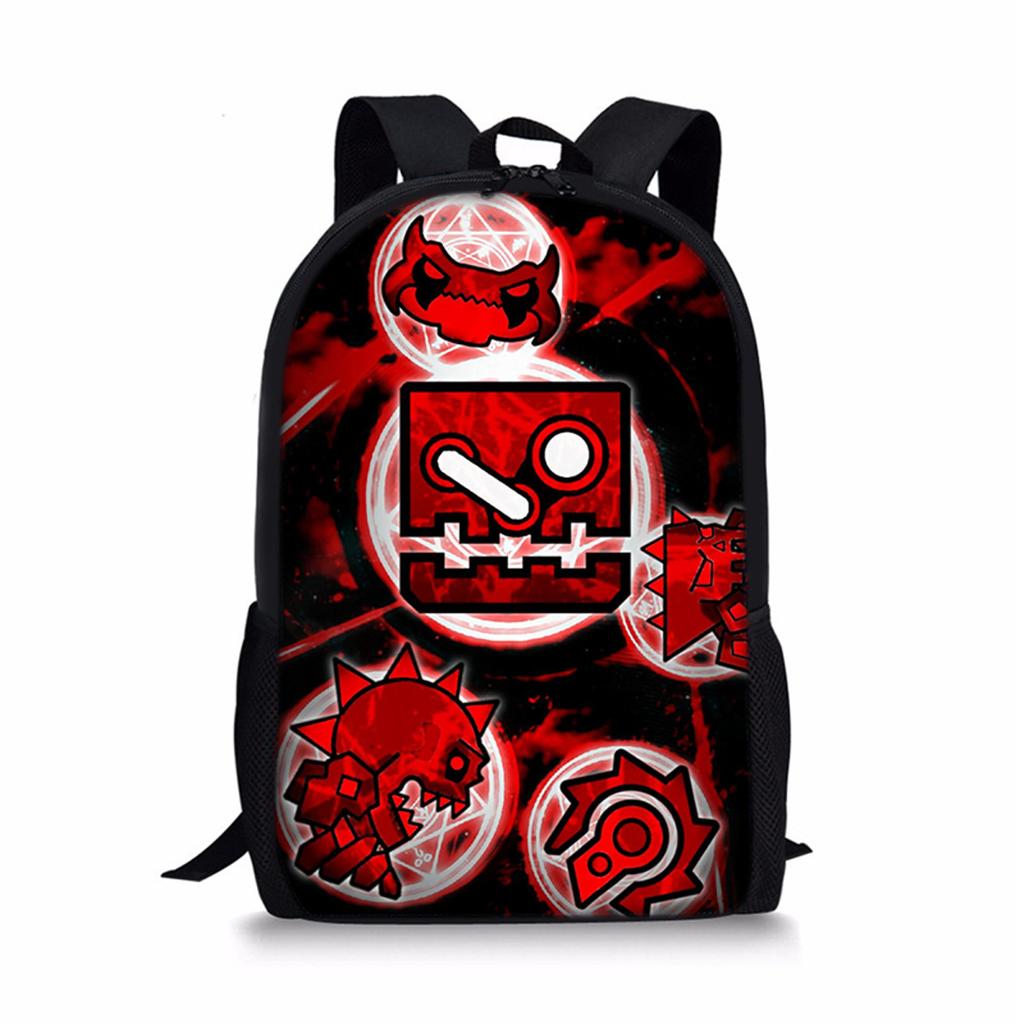 Trendige Beliebte Geometry Dash Notizbuch Rucksäcke Schüler Schultaschen 3D Druck Oxford Wasserdicht Jungen/Mädchen Laptop Rucksäcke