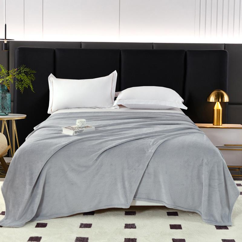 Solid-Color Flannel Blankets, Sofa Throws, Coral Fleece, Warm Bed Sheets, Nap Blankets