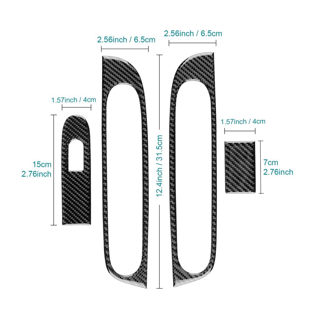 AIRSPEED Carbon Fiber Interior Door Window Lift Decoration Frame Stickers for Mini Cooper F66 F67 Stylish Interior Includes Tape 2024-2025,