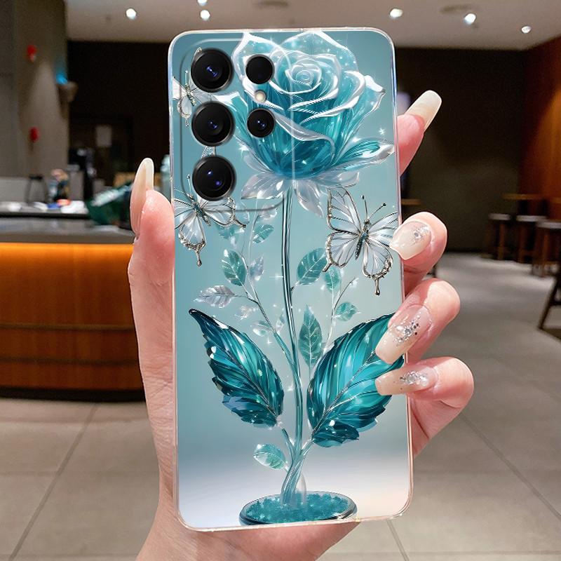 Bag Clear Case For New Hot Samsung Galaxy S26 Ultra S26 edge S 26 Plus Cover Luxury Pretty Butterfly Flower Soft TPU Phone Cases