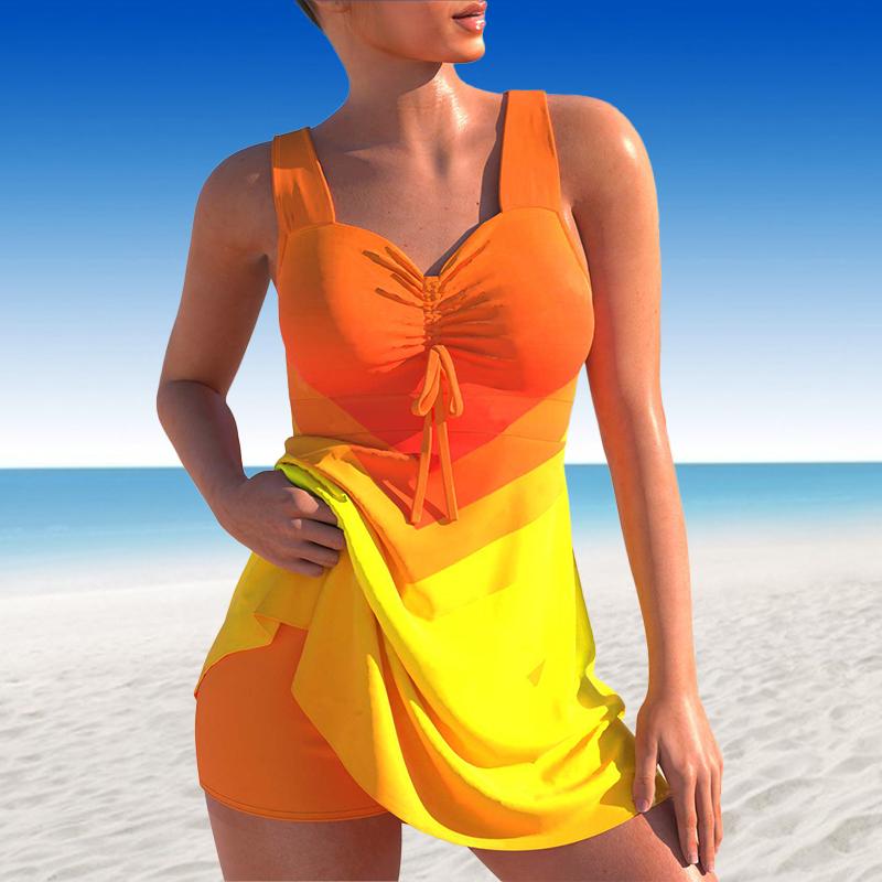 Dámské plavky Tankini 2dílné plavky Gradient Blue Windmill Crossing Print Prázdninové plavky