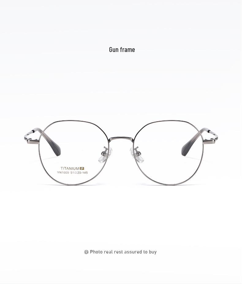 Fashionable Titanium Round Frame Eyeglasses with IP Plating