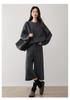 High-Waisted Ribbed Cashmere Pants - Warm and Elegant for Autumn/Winter