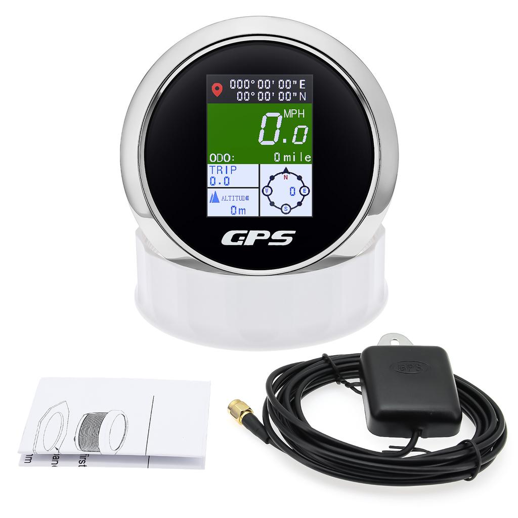 HD 52MM/85MM Waterproof TFT Screen Digital GPS Speedometer With Antenna MPH Knot Km/h For Car Boat Marine