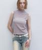 Aendeuel Wave Half-Neck Sleeveless - Ash Beige