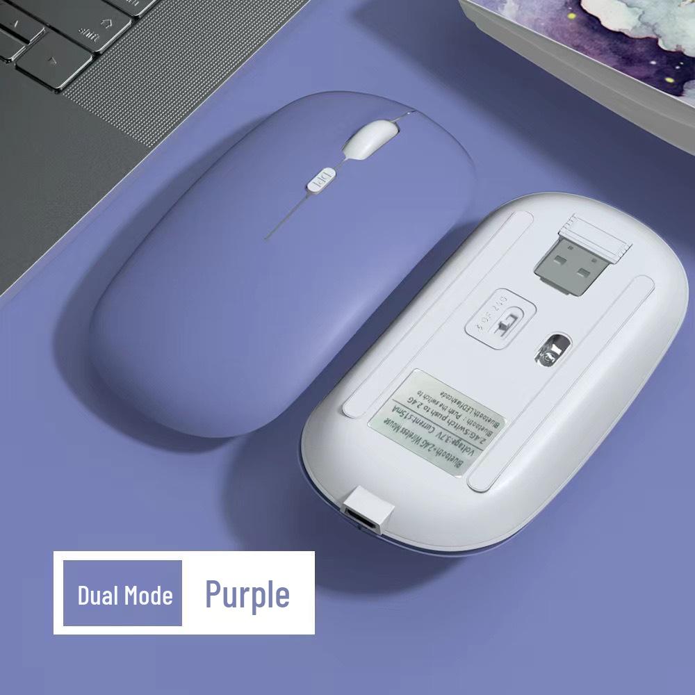 Macaron Color Dual-Mode Wireless Bluetooth Mouse for Silent Use with iPad, Phone, or Laptop