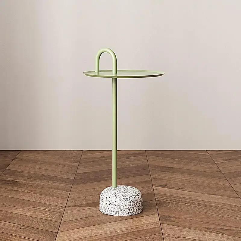 Diseño Nórdico Rock Mesa de Centro Pequeña Mesa Auxiliar para Sofá de Salón Práctica Móvil Mesa de Esquina para Apartamento Pequeño