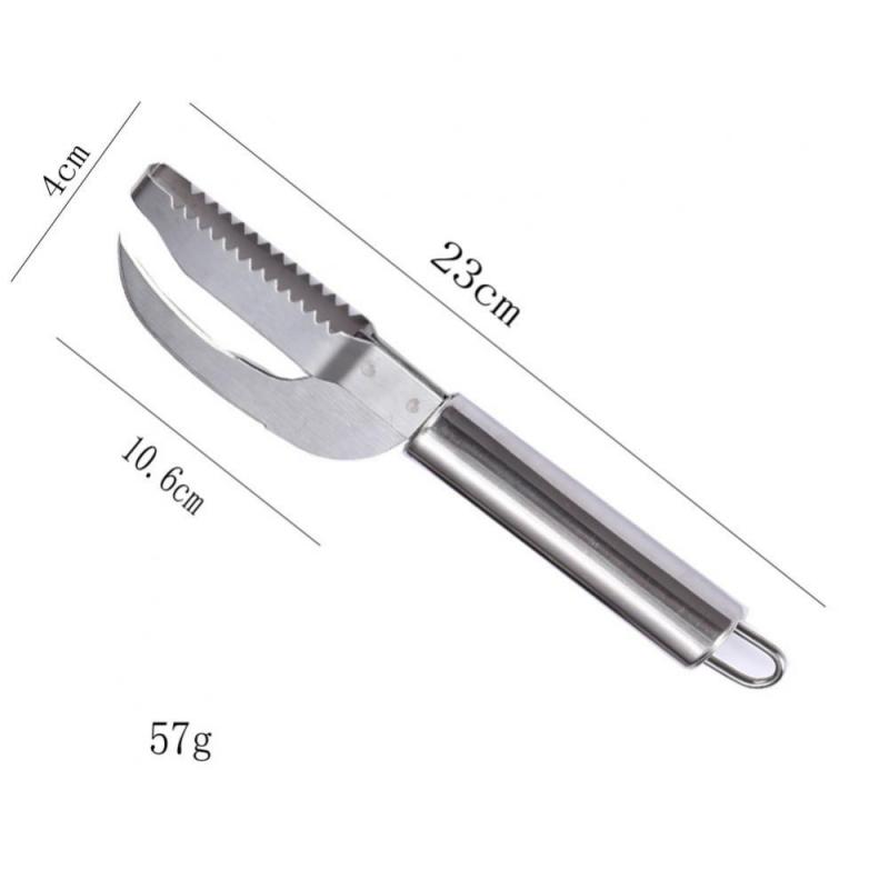 Stainless Fish Scale Remover Fash Fish Scraper Scaler Double-row Fish Skin Cleaner Remove Knife Fish Cleaning Tools Bone Peeler