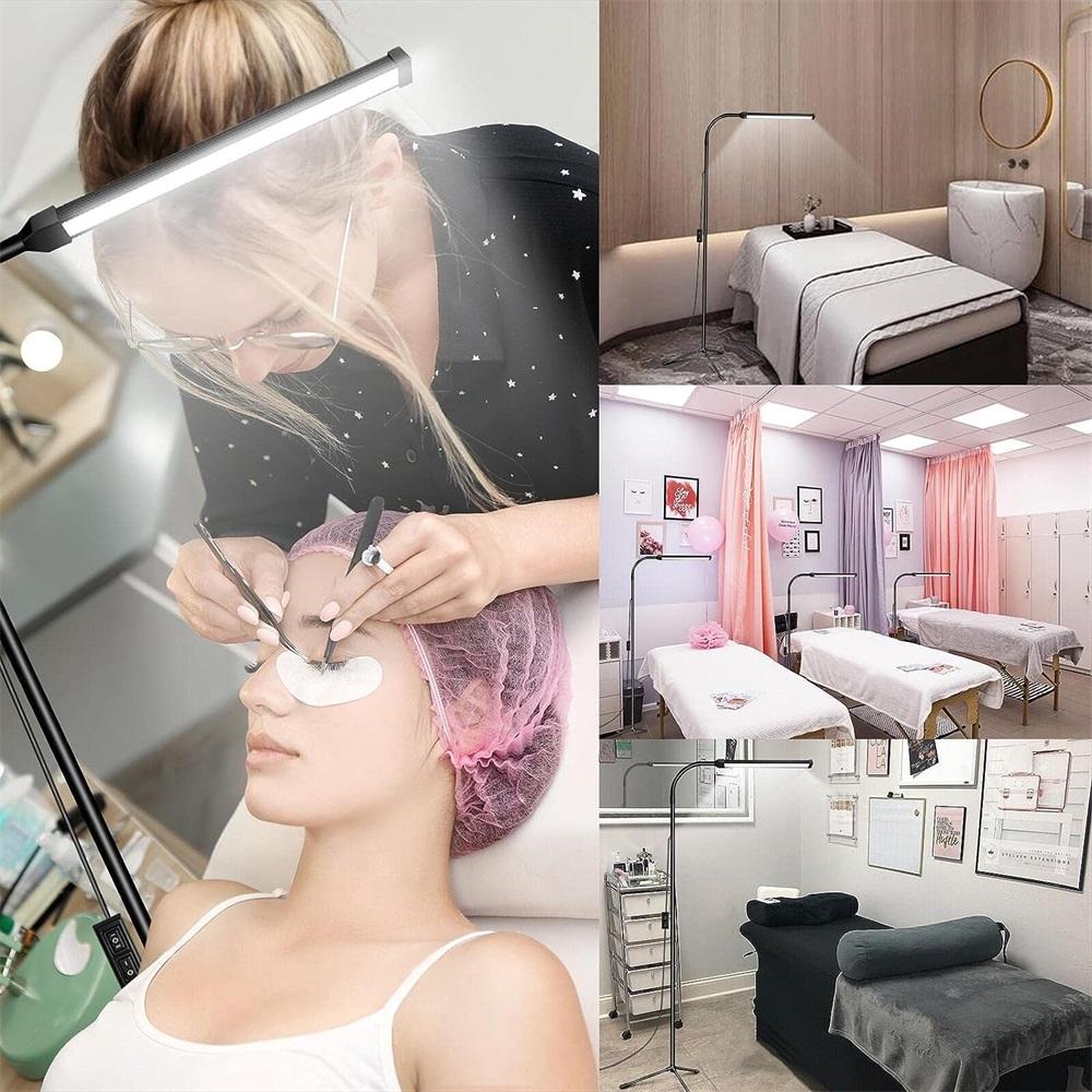 LED Floor Lamp, Adjustable Color Temperature & Brightness Standing Work Light for Eyelash Extensions Reading Office Living Room