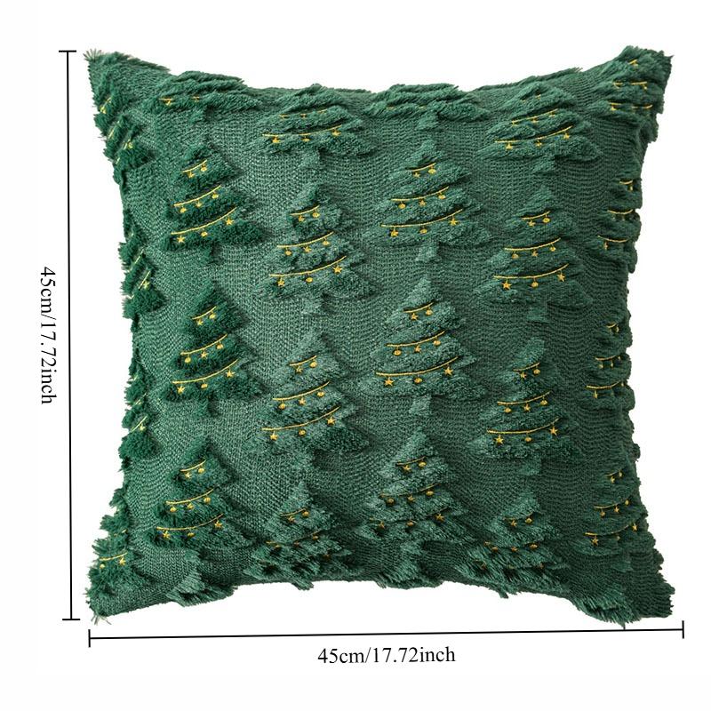 Christmas Pillow Cover Rabbit Embroidery Holiday Decor Fluffy Sofa Cushion Case Xmas Tree Home Decor No Insert