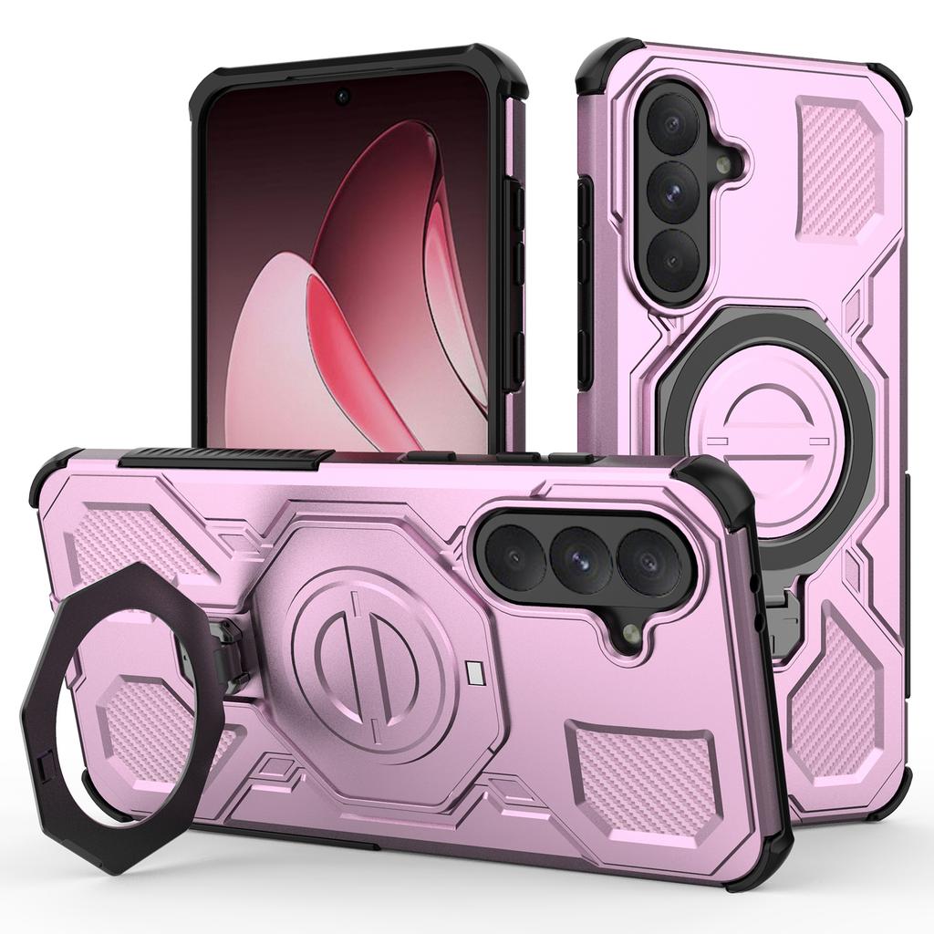 For Samsung Galaxy A56 5G Magnetic Case Rotating Metal Kickstand Shockproof PC + TPU Phone Back Cover