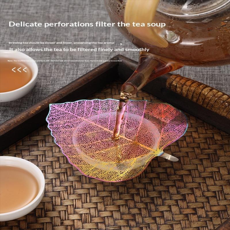 1Pcs Stainless Steel Bodhi Leaf Shape Tea Infuser Hollow Out Kung Fu Tea Strainer Drinkware