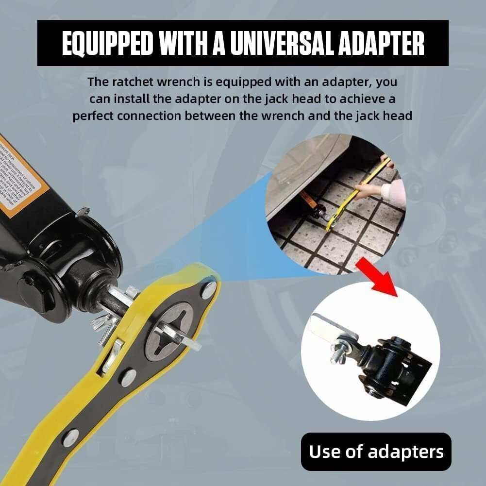 Pantograph Jack Labor Saver Lever Ratchet Type Labor Saving Handle Wrench, Mini Car Attachment