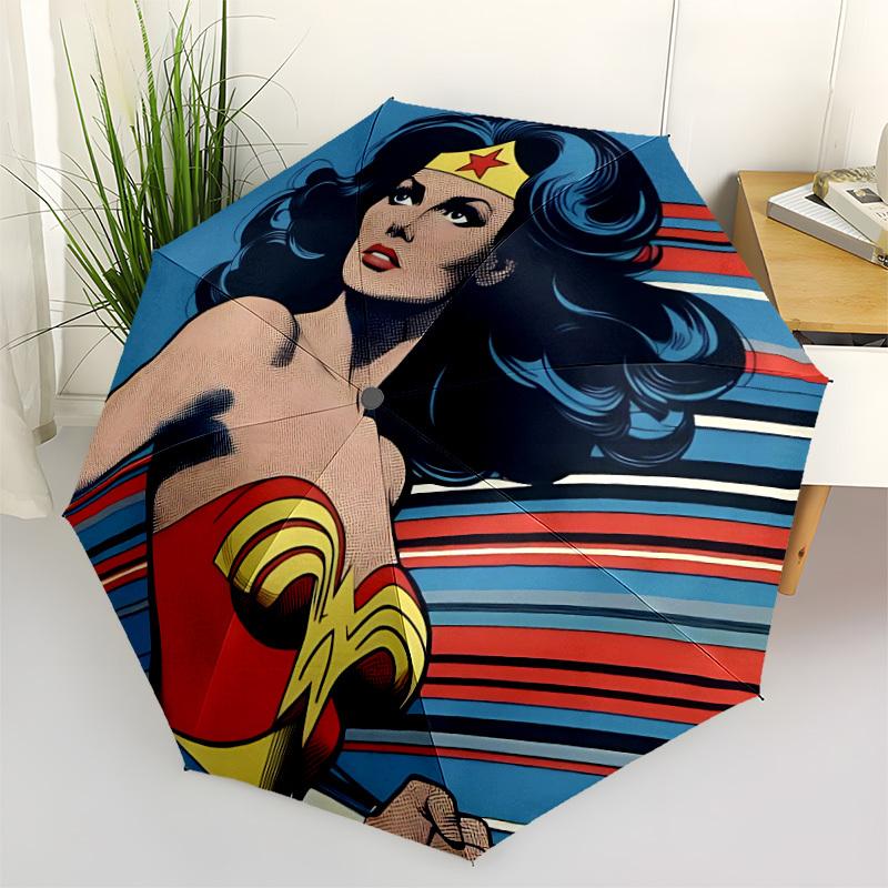

1pc Wonder Woman, Superhero Umbrella - Automatic Open Compact Travel Umbrella with 41-Rib Durable Frame yy251021084