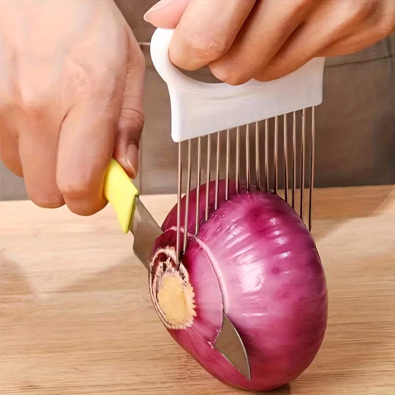 A Stainless Steel Onion Slicer And Meat Tenderizer, a Versatile Kitchen Tool with a Non-Slip Ergonomic Handle Stainless Steel