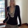Vintage Patchwork Sequin T-shirt Long Sleeve Sexy Slim Coffee 2000s Clothes Y2k Autumn Tops Tees Female Clothing T Shirt