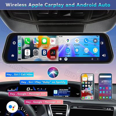 UHD 4K 3840*2160P Car Dvr Carplay Android Auto GPS 5G WIFI AUX Dash Cam Stream RearView Mirror Dashcam Camera Drive Recorder FM