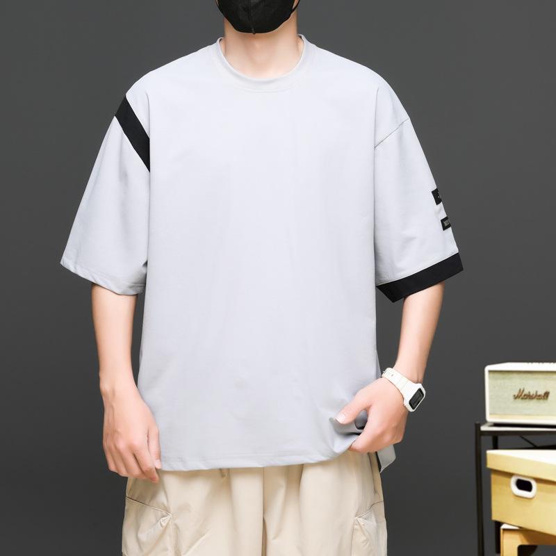 Tricou de vară cu mânecă scurtă pentru bărbați, mărime plus 10XL, tricou larg cu gât rotund