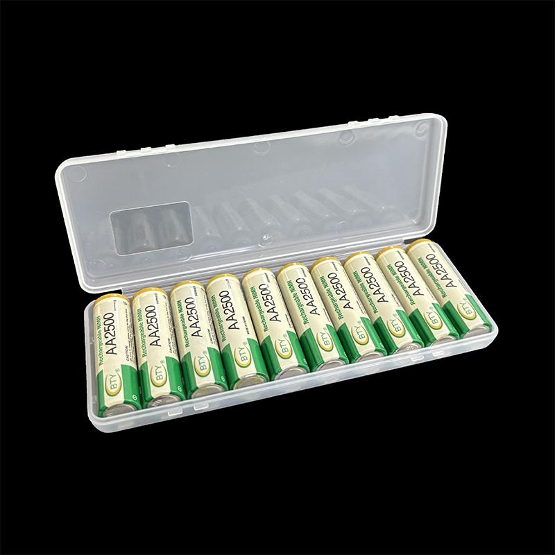 1 Stück DIY Zubehör 10 Fächer Tragbare Kunststoff-Batterieaufbewahrungsbox Harter Behälter Koffer Für AAA/AA Batterie Organizer