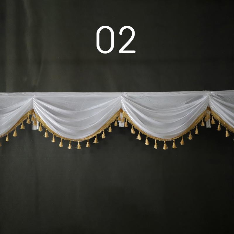 3or1m Event Party Valance Drape Panel Decor Backdrop Curtain Stage Wedding Background Decoration Veil Cloth Wave Curtain Tassel