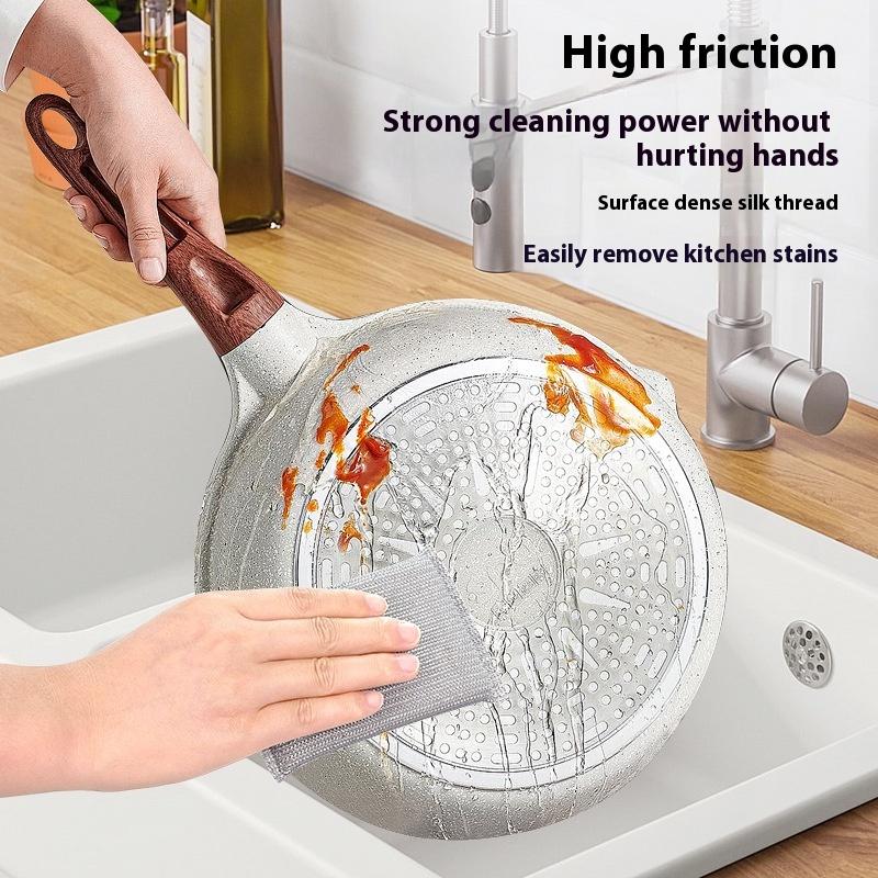 4 ks Kuchyňská mycí houbička, Nepoškrábe hrnec, Kartáč na hrnce, Domácí čisticí houbička bez poškrábání, Utěrka