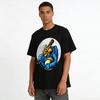 Horned Beast Astronaut Print Casual Top With Baseball Bat Pure Cotton T-shirt