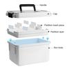 Medicine Storage Case Empty Box with Adjustable Multi-compartment Tier Lockable Lid First Aid Family Medication Organizer