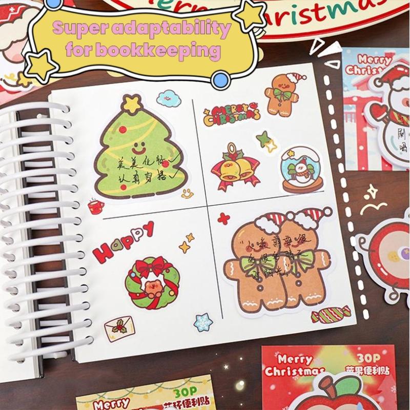 5/10Pcs Cute Cartoon Christmas Message Sticky Note Kawaii Student Stationery Memo Pad Post-It School Supplies Christmas Gifts