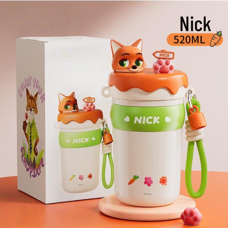 Bolydu Kids 316 SS Cartoon Dual-Drink Thermos 520mL