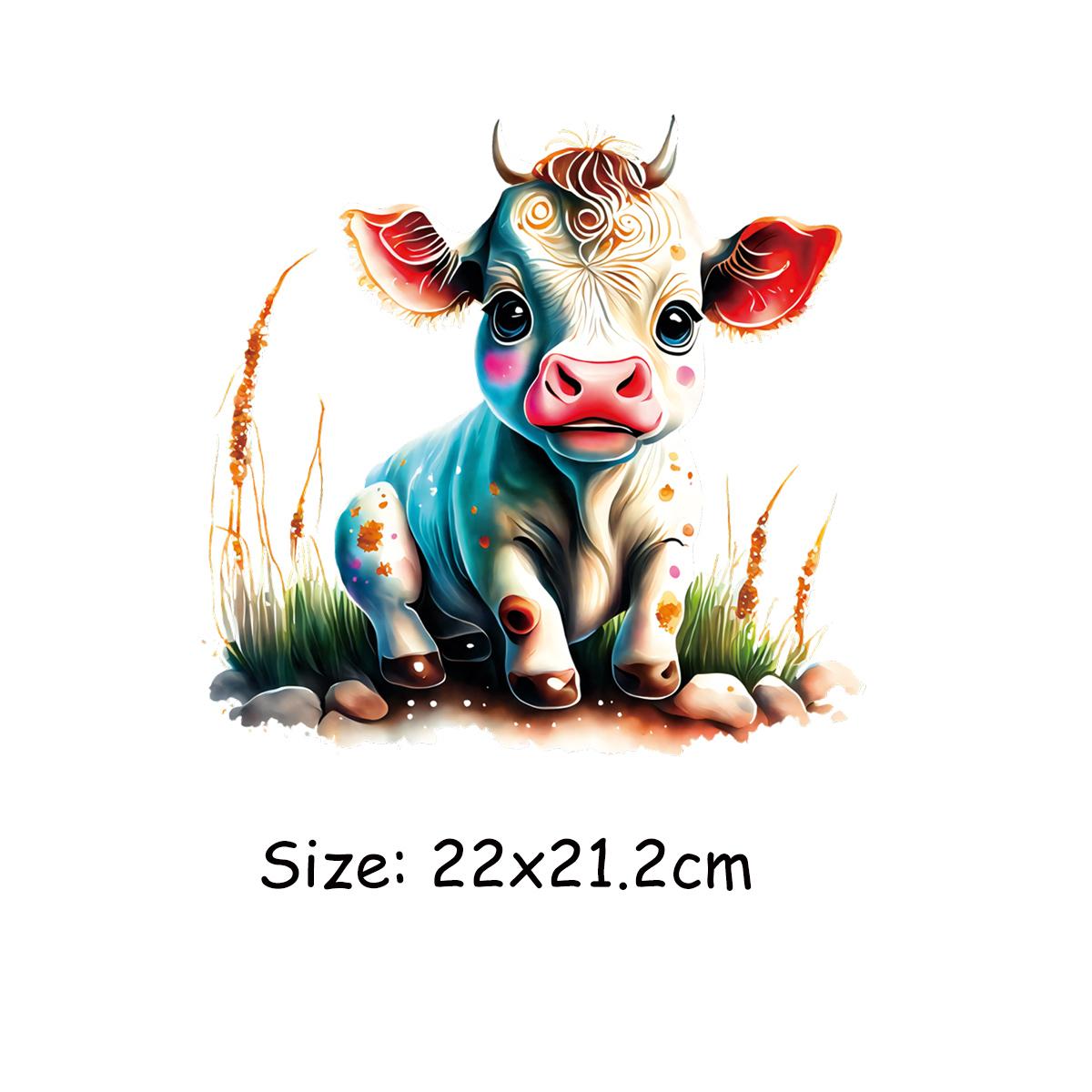 

Любопытные коровьи нашивки на одежде, термопресс, аппликация, джинсы в полоску, модный аксессуар «сделай сам», наклейка, термоклейкая термоклейкая термопереносная наклейка