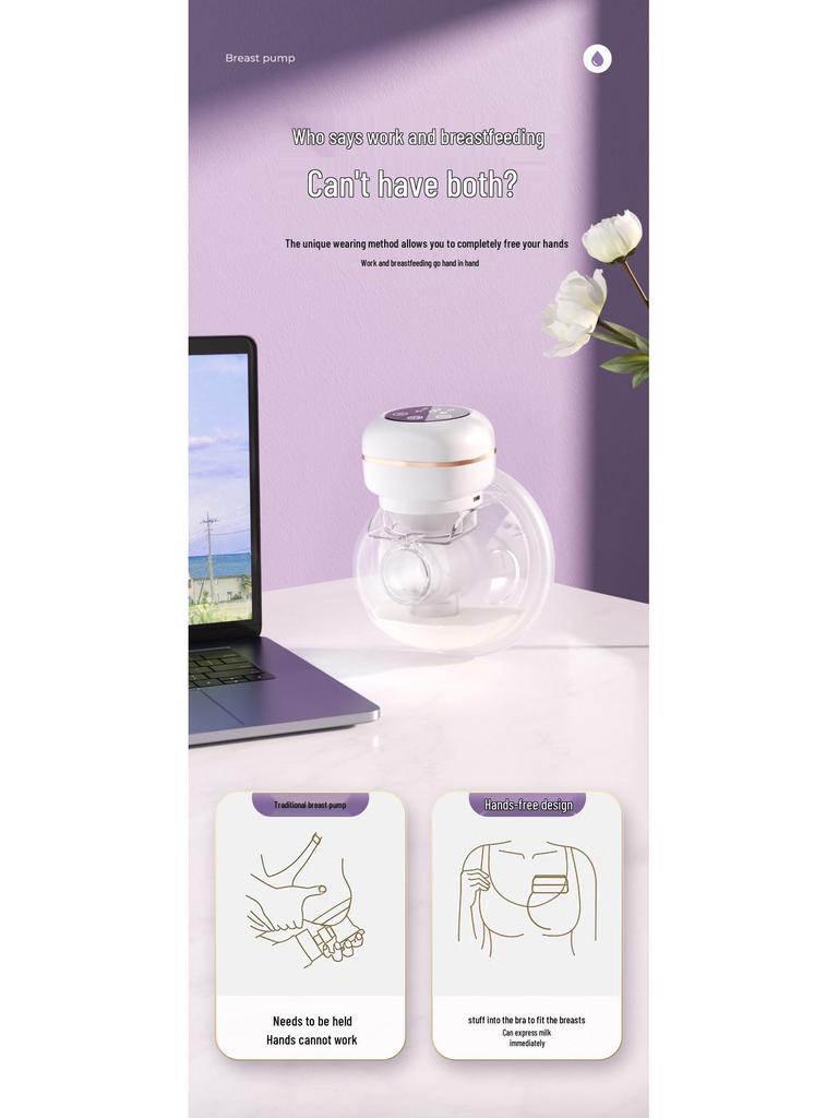 Bilateral Hands-Free Wearable Electric Breast Pump