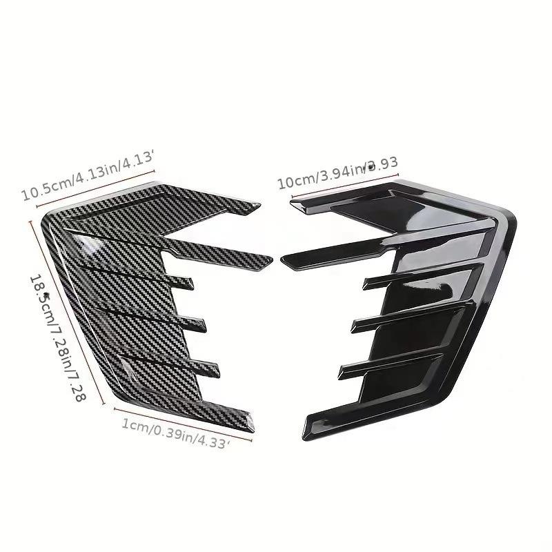 2pcs Universal Car Air Flow Fender Hood Intake Vent Cover Trim Carbon Fiber Side Wing Decals Body Ventilation Sticker