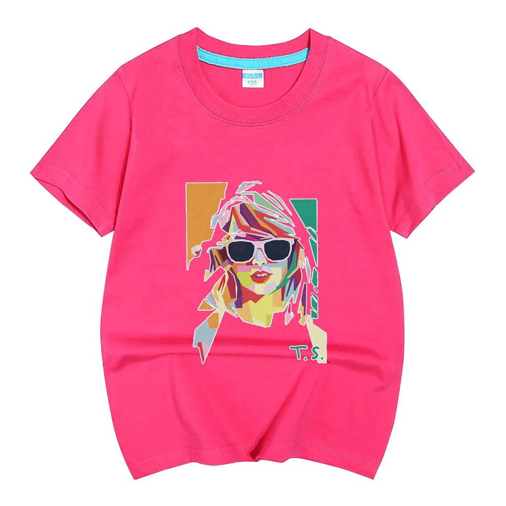 Children's Tops Boys And Girls Round Neck Printed Loose Short Sleeve T-Shirt Tops