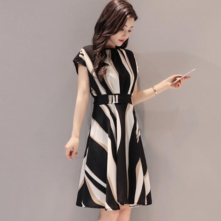 

Женское платье Летнее Винтажное Платье с Принтом Элегантная Мода Женские Деловые Платья Пояс Круглый Вырез Короткий Рукав Платье Длины Миди XL
