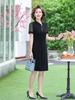 Stylish Summer Short-Sleeved Knee-Length Dress for Middle-Aged Women 2026