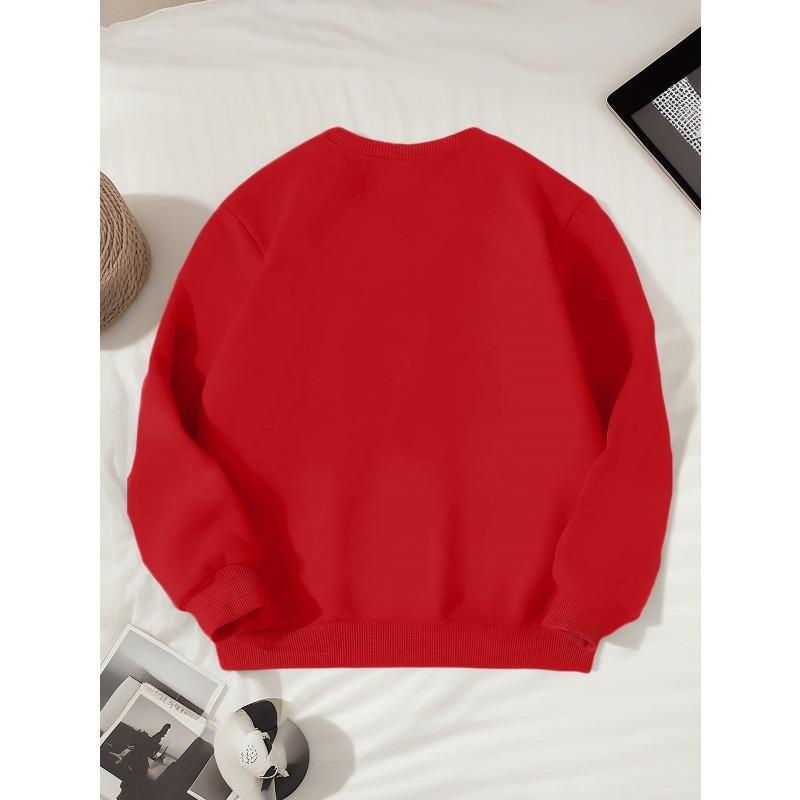 Kids Music Bear Crewneck Sweatshirt, Cartoon Bear Musical Instrument Print Soft Round Neck Long Sleeve Top