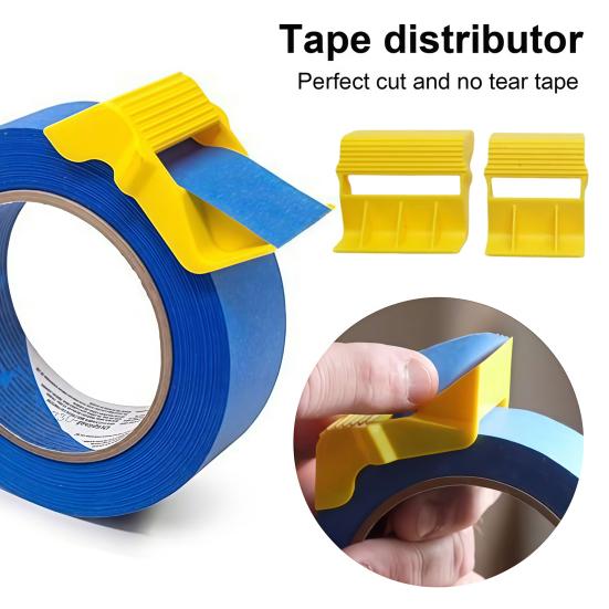 3Pcs/Set Tape Divider Ergonomic Grip Yellow Cutting Head Portable Foam Tape Cutter Home Office Car DIY Use Tape Dispenser