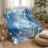 Diamond Sea Turtles Blanket Personalized Name Flannel Blanket Soft Cozy Plush Throw for Sofa Bed Lightweight Home Decor