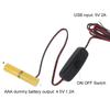 Type-C/USB To 4.5V AAA Battery Eliminator Cable Cord with Switch & Dummy Battery for LED Lights Razors Toy Radios