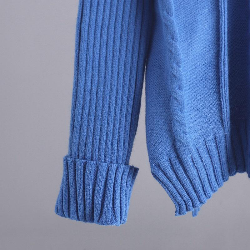 Knitted 2 Piece Set Women's Thick Warm Casual Pullover Sweaters+Wide Leg Pants Tracksuits Outfits Autumn Winter