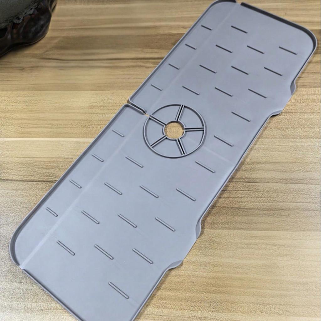 1pc Thick Silicone Faucet Drain Mat, Casual Home Decor