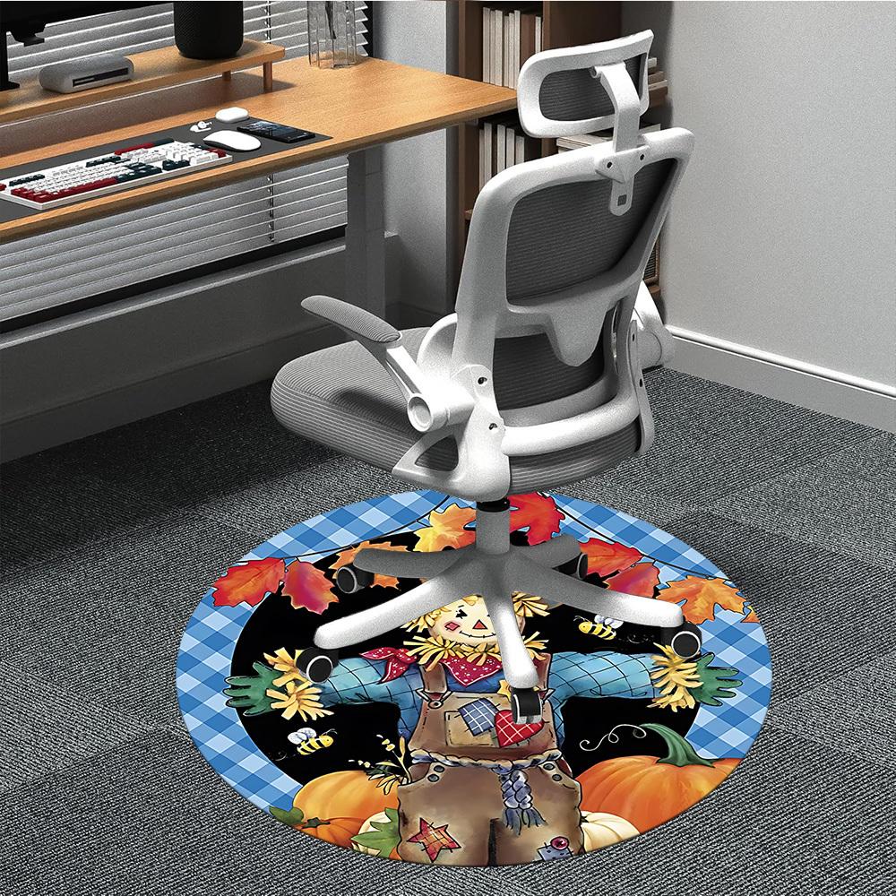 

1pc Scarecrow, Autumn Decor Chair Carpet for Office Non-Slip, Machine Washable Rug for Office, Room - Holiday Decor, Machine Made yy251016128 80cm by 80cm